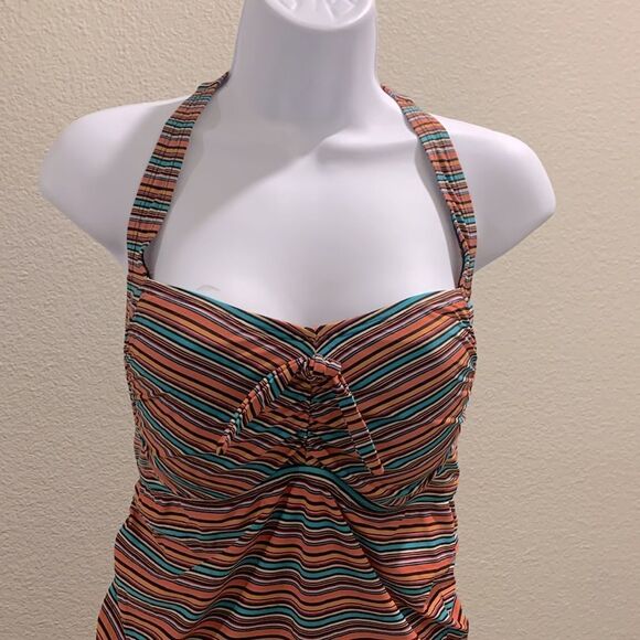 Take 50% OFF- Beach Bump Motherhood Multicolor Halter Top Swimwear, Size-L - Picture 3 of 9